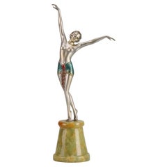 Early 20th Century Cold-Painted Bronze "Egyptian Dancer" by Josef Lorenzl