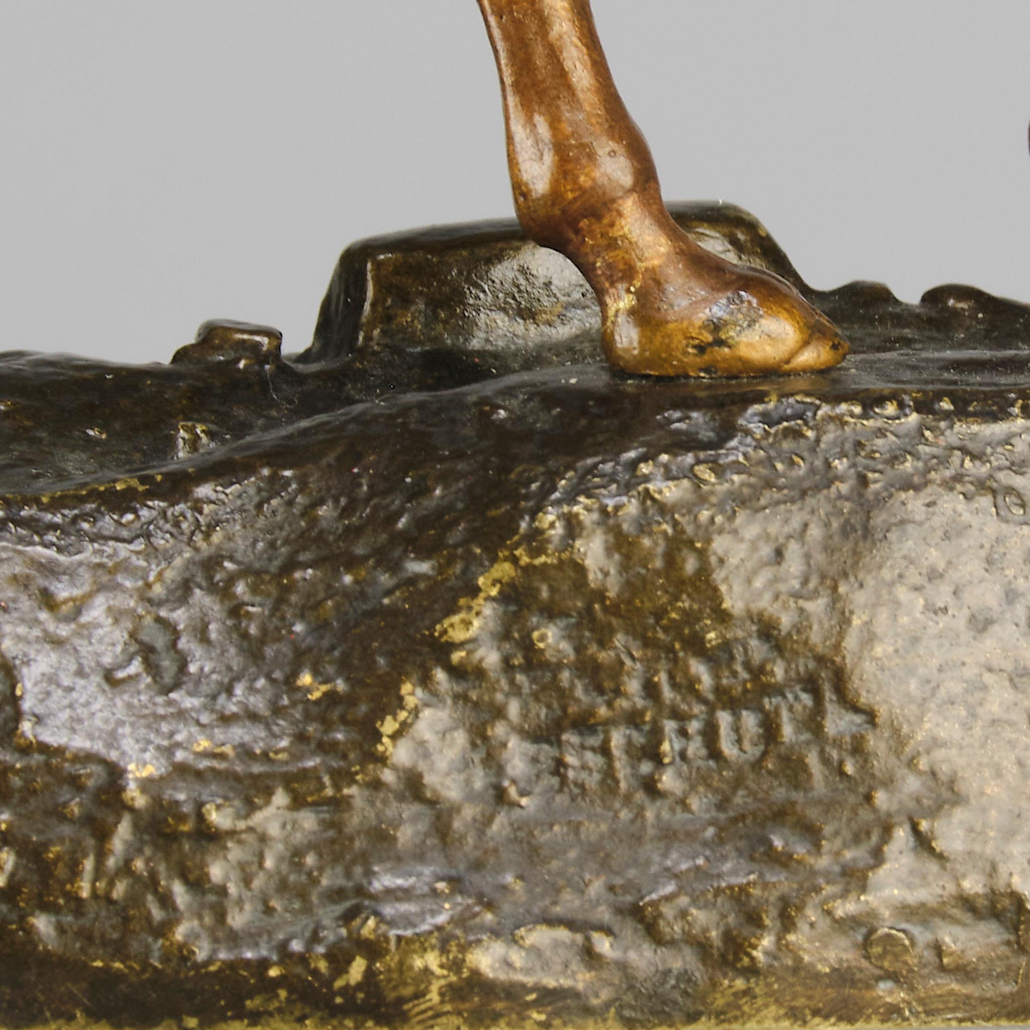 Bronce pintado en frío de principios del siglo XX titulado 