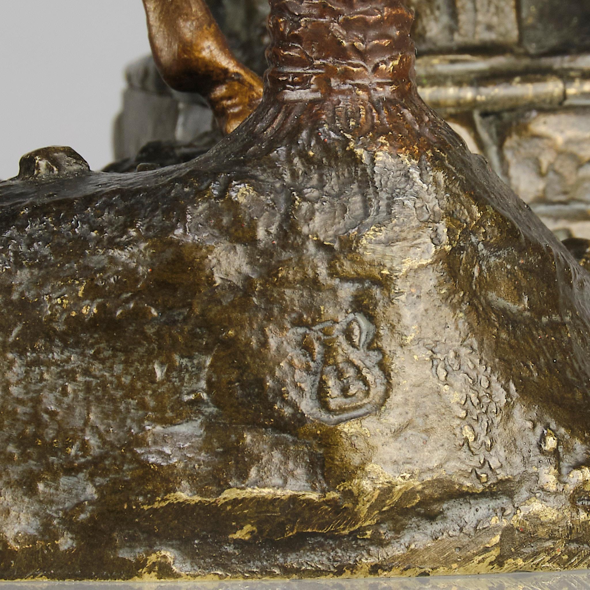Bronce pintado en frío de principios del siglo XX titulado 