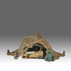 Early 20th Century Cold Painted Bronze entitled "Arab Tent" by Franz Bergman