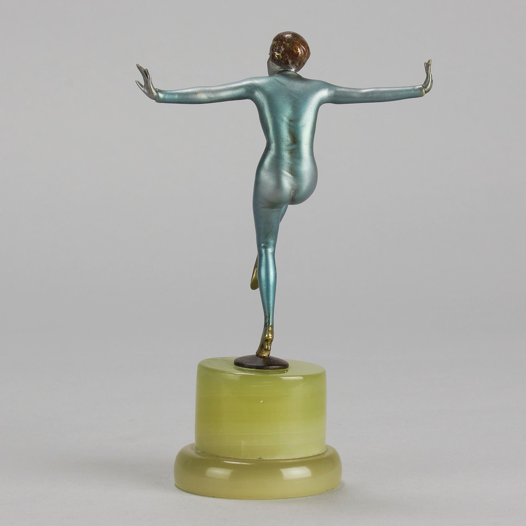 XX secolo Bronzo dipinto a freddo dei primi del Novecento intitolato 