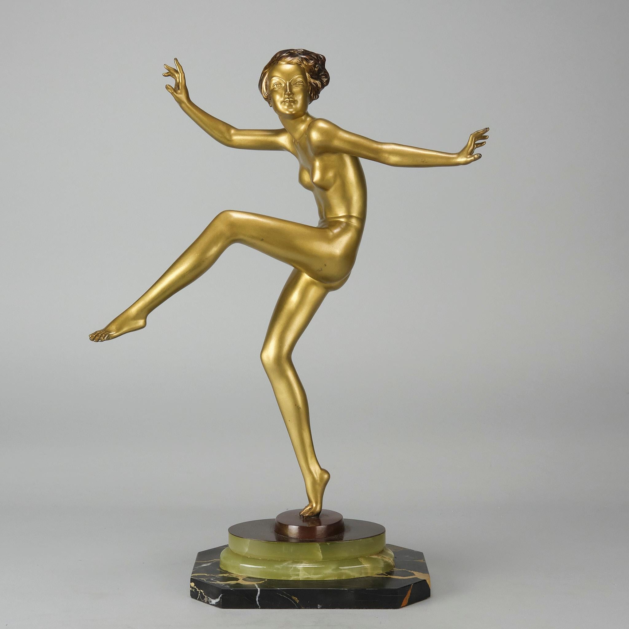 Austrian Early 20th Century Cold Painted Bronze entitled 