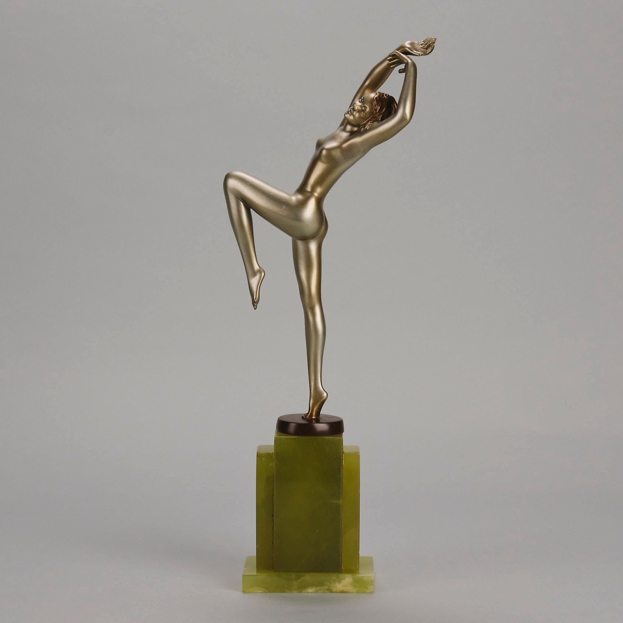 Art Deco Early 20th Century Cold-Painted Bronze entitled 