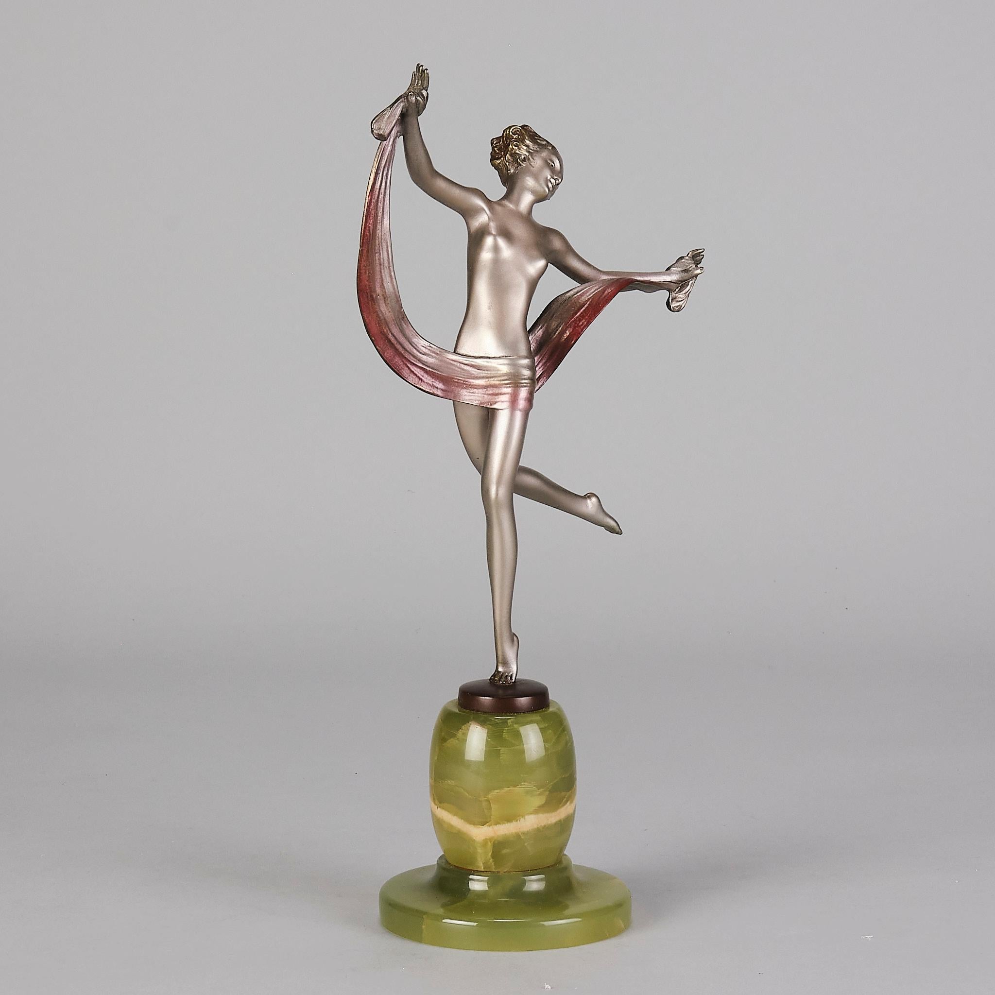 Cast Early 20th Century Cold-Painted Bronze entitled 