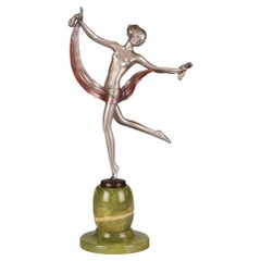 Bronze peint à froid du début du 20e siècle intitulé "Carla" par Josef Lorenzl