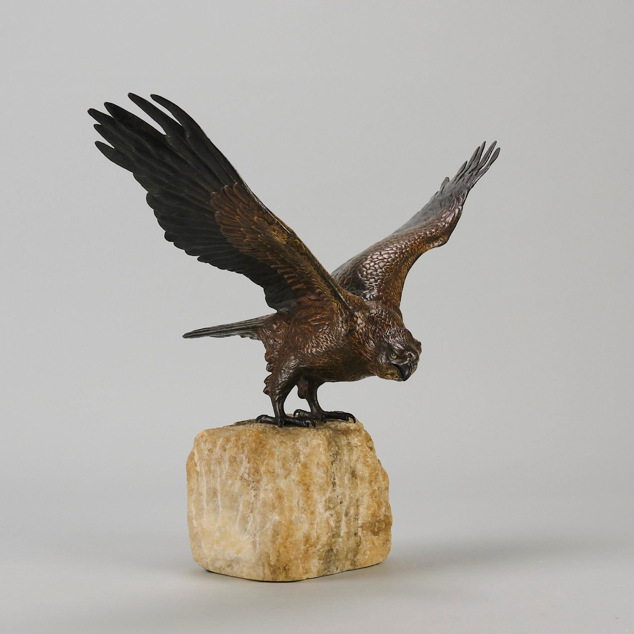 Late Victorian Early 20th Century Cold-Painted Bronze entitled 