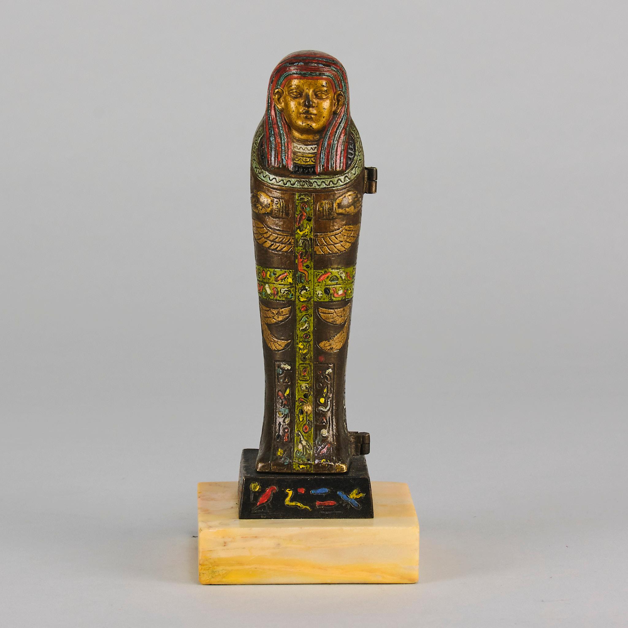 Late Victorian Early 20th Century Cold-Painted Bronze entitled 