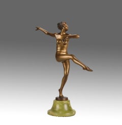 Bronce pintado en frío de principios del siglo XX titulado «Gertrud», de Josef Lorenzl
