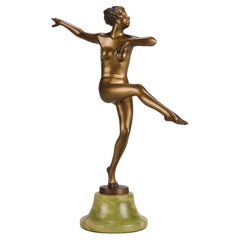 Bronce pintado en frío de principios del siglo XX titulado «Gertrud», de Josef Lorenzl