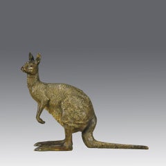 Early 20th Century Cold-Painted Bronze Entitled "Kangaroo" by Franz Bergman