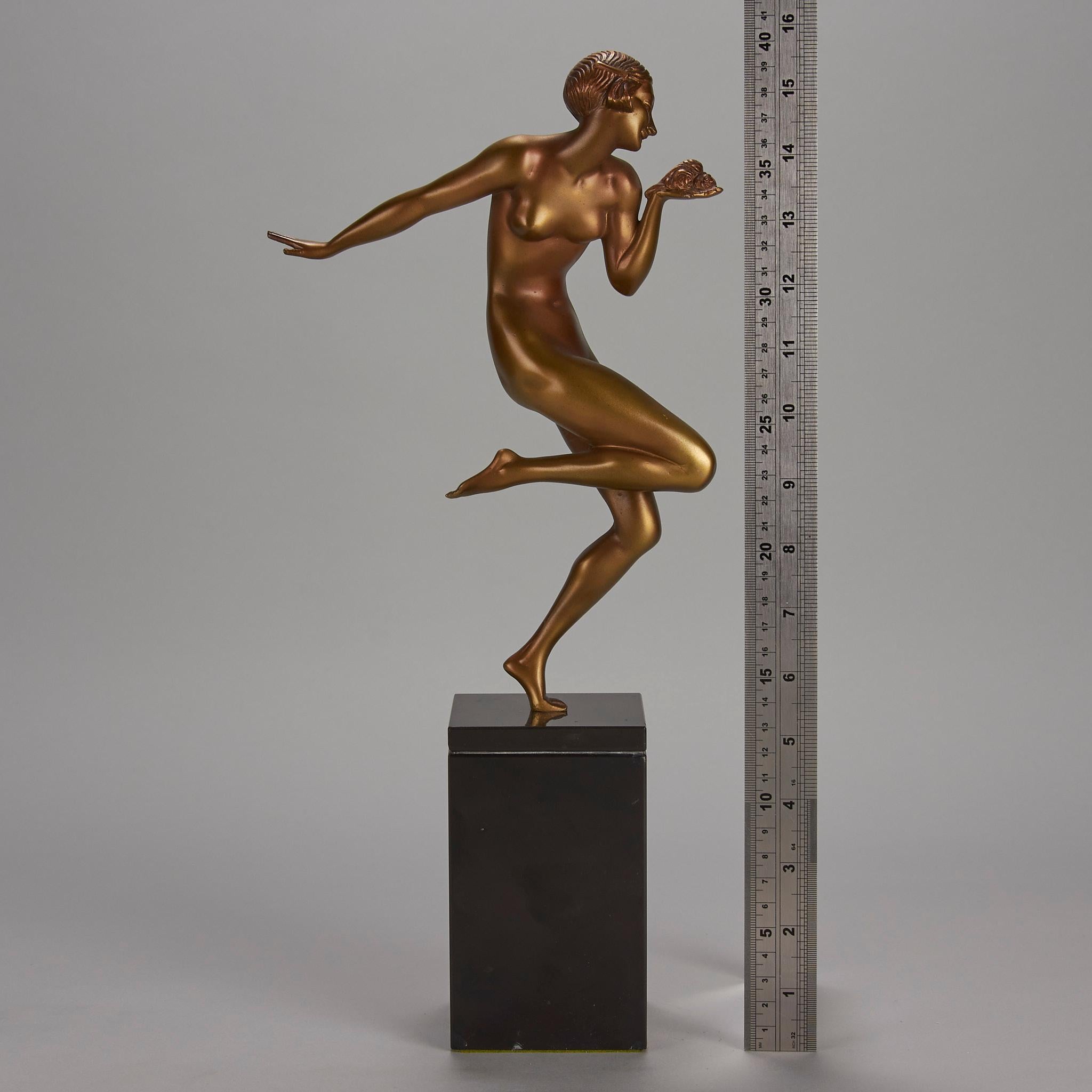 Cold-Painted Bronze des frühen 20. Jahrhunderts mit dem Titel „Printemps“ von Gauthier im Angebot 4