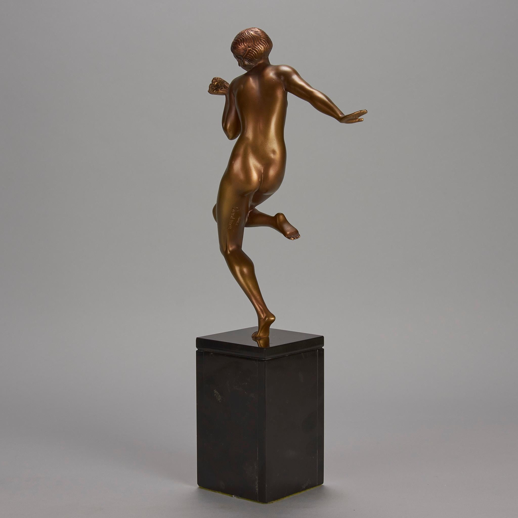 Cast Early 20th Century Cold-Painted Bronze Entitled 