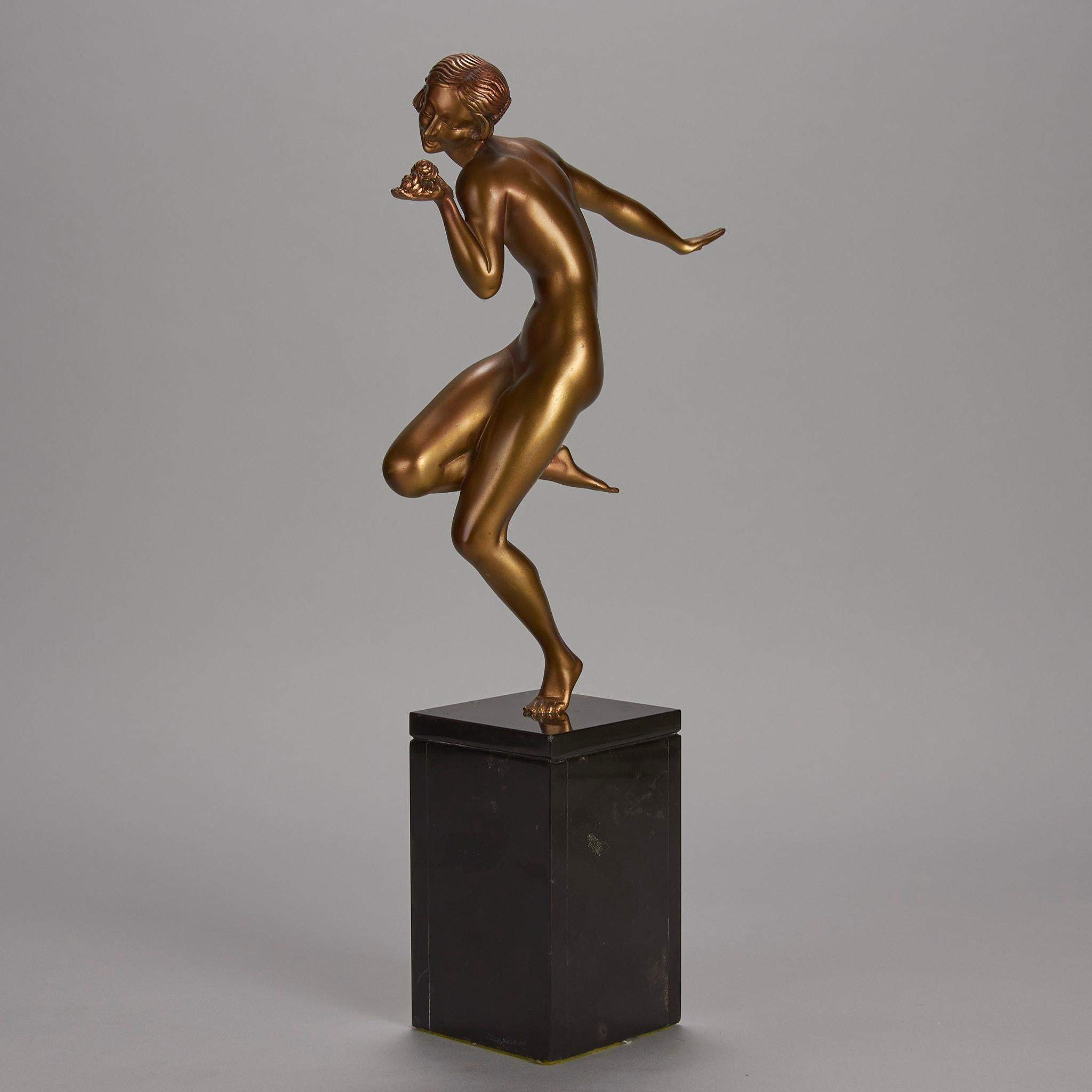 Cold-Painted Bronze des frühen 20. Jahrhunderts mit dem Titel „Printemps“ von Gauthier im Angebot 1