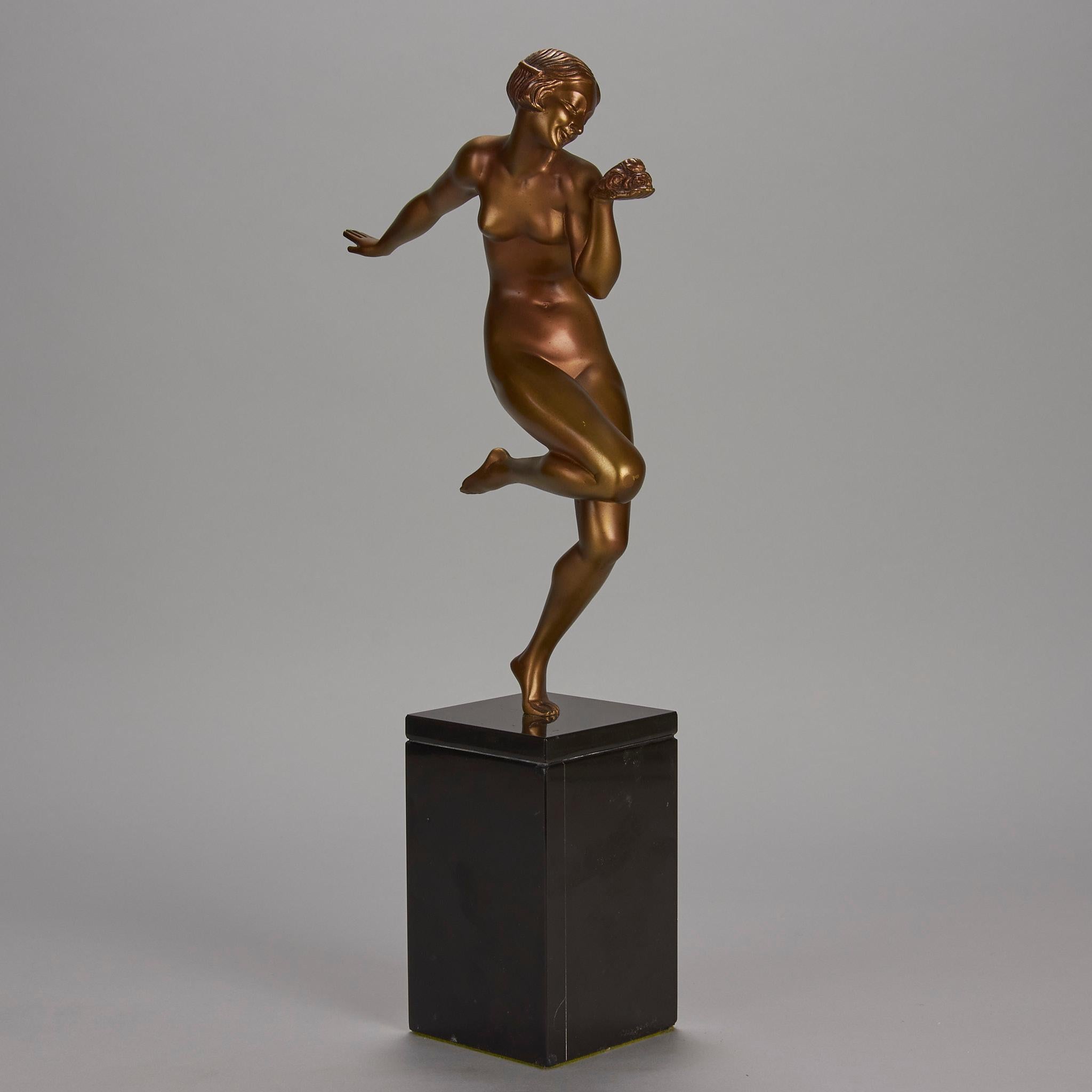 Cold-Painted Bronze des frühen 20. Jahrhunderts mit dem Titel „Printemps“ von Gauthier im Angebot 3