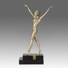 Bronce pintado en frío de principios del siglo XX titulado "Tanzerin" de Ferdinand Preiss
