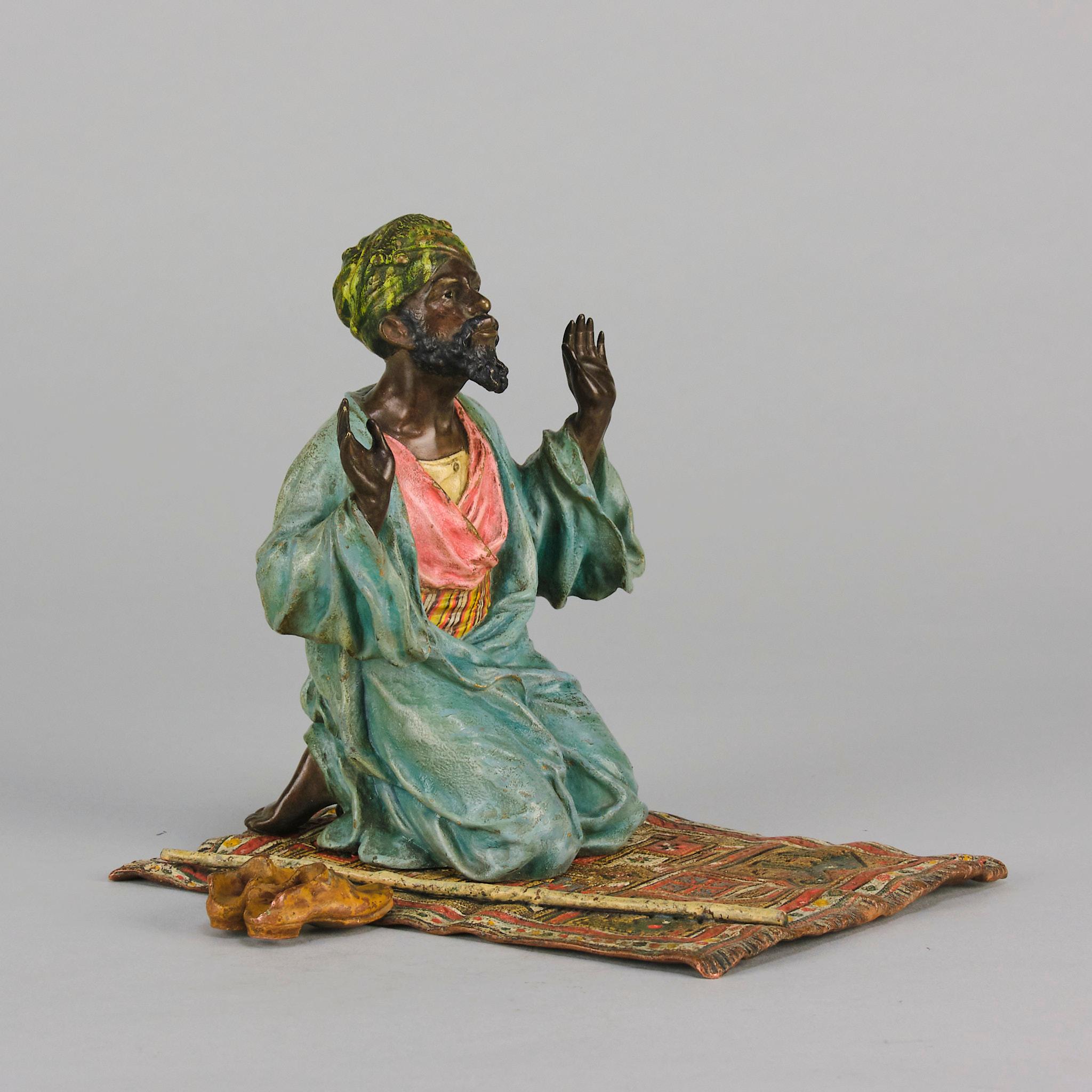 Art nouveau Bronze peint à froid du début du 20e siècle 