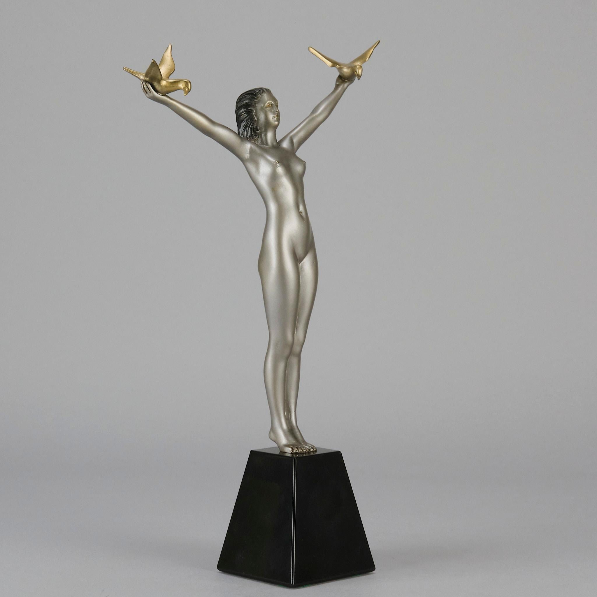 Francese Bronzo dipinto a freddo dei primi del Novecento 