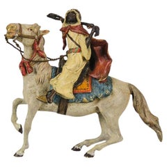 "Guerriero a cavallo" di Franz Bergman, bronzo dipinto a freddo dell'inizio del XX secolo