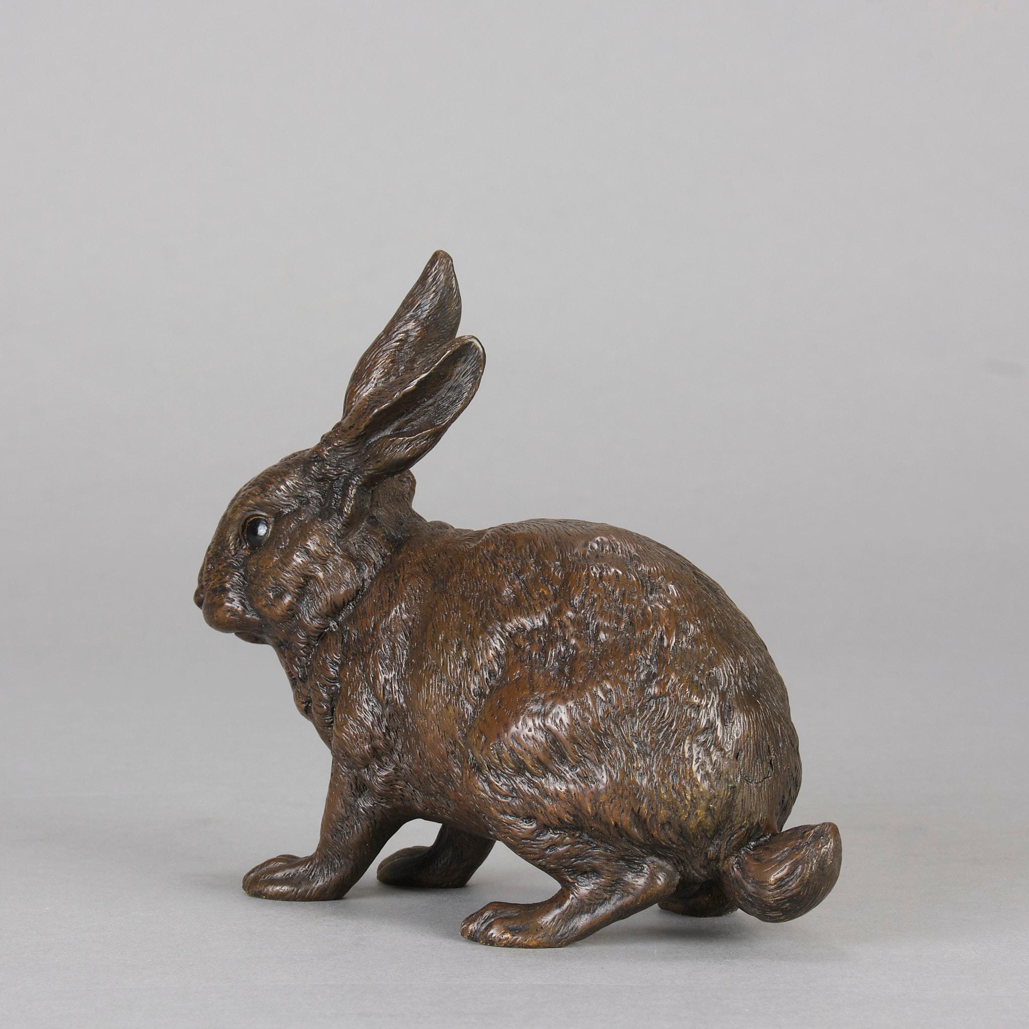 Cold-bemalte Bronze „Rabbit“ von Franz Bergman aus dem frühen 20. Jahrhundert im Angebot 4