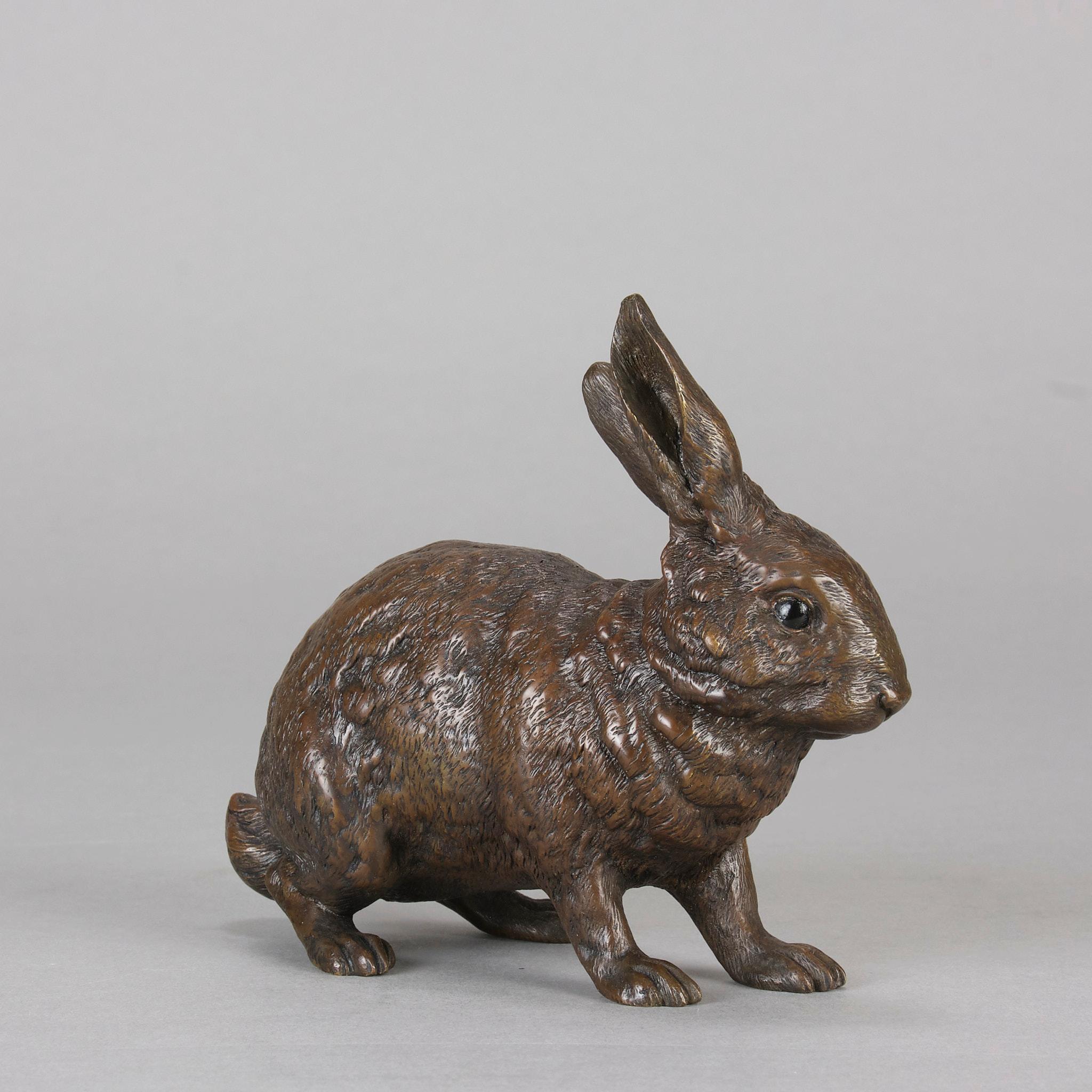 Cold-bemalte Bronze „Rabbit“ von Franz Bergman aus dem frühen 20. Jahrhundert im Zustand „Hervorragend“ im Angebot in London, GB