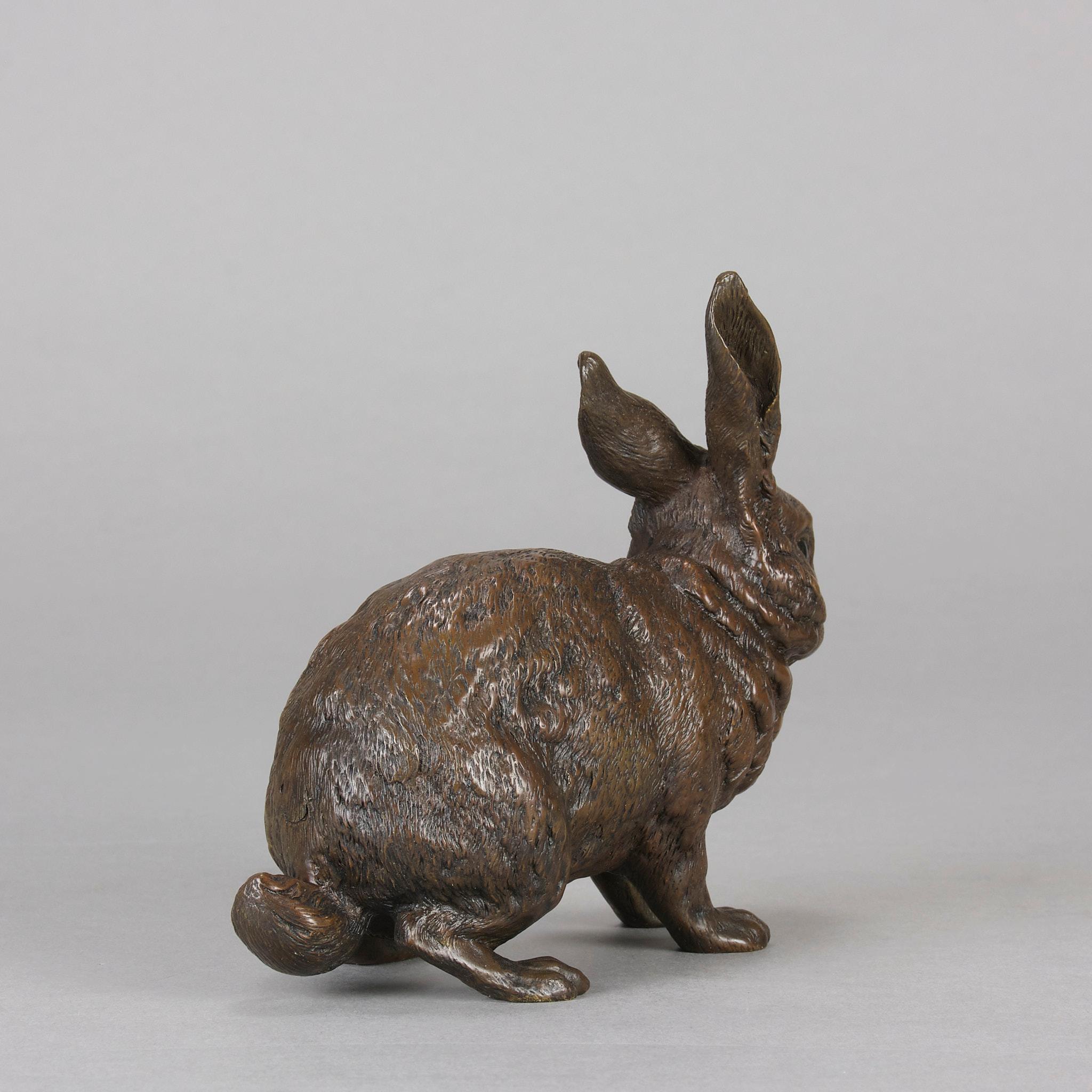 Cold-bemalte Bronze „Rabbit“ von Franz Bergman aus dem frühen 20. Jahrhundert im Angebot 2