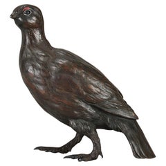 Cold-bemalte Bronze „Red Grouse“ von Franz Bergman aus dem frühen 20. Jahrhundert