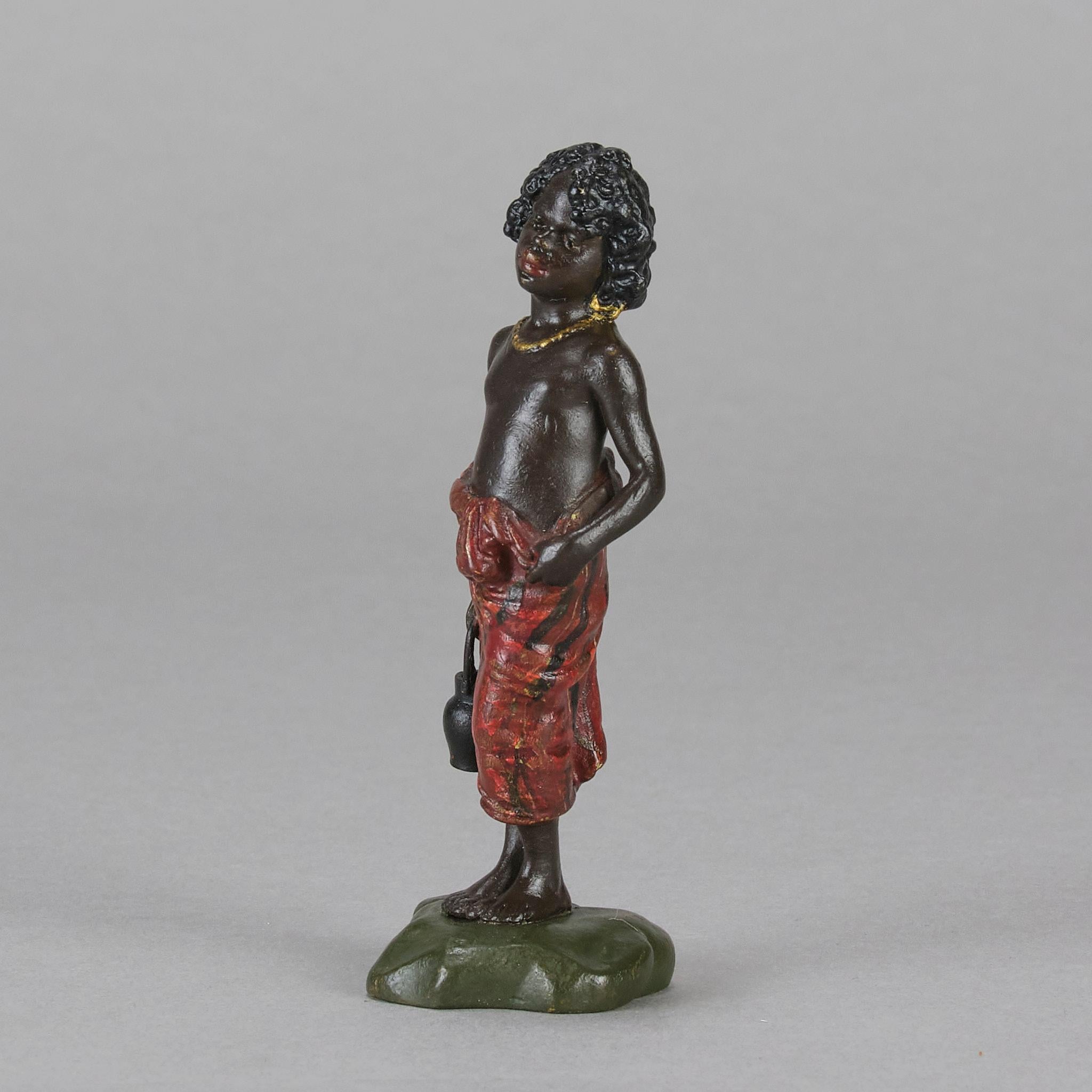 Sculpture en bronze du début du 20e siècle peinte à froid 