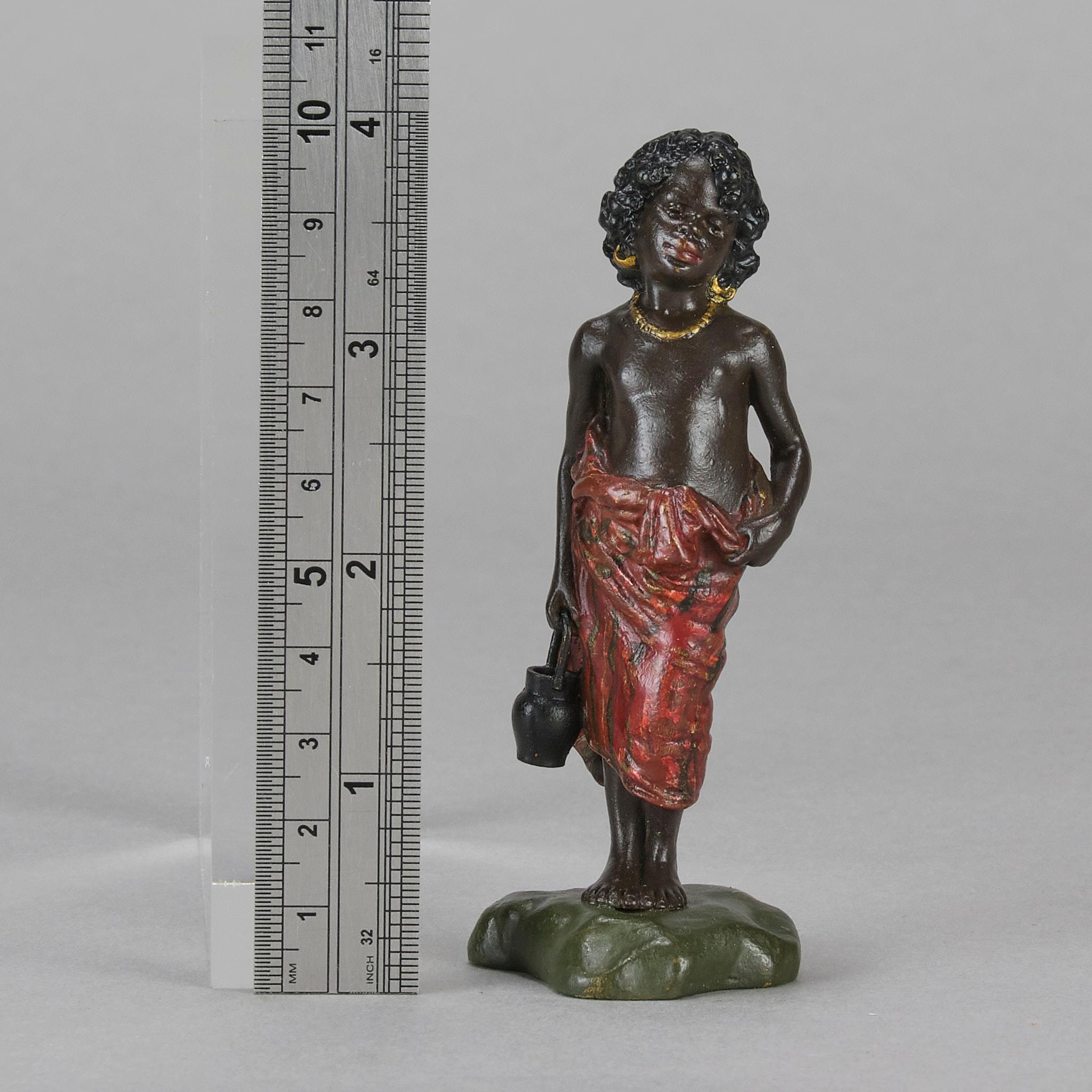 Sculpture en bronze du début du 20e siècle peinte à froid 