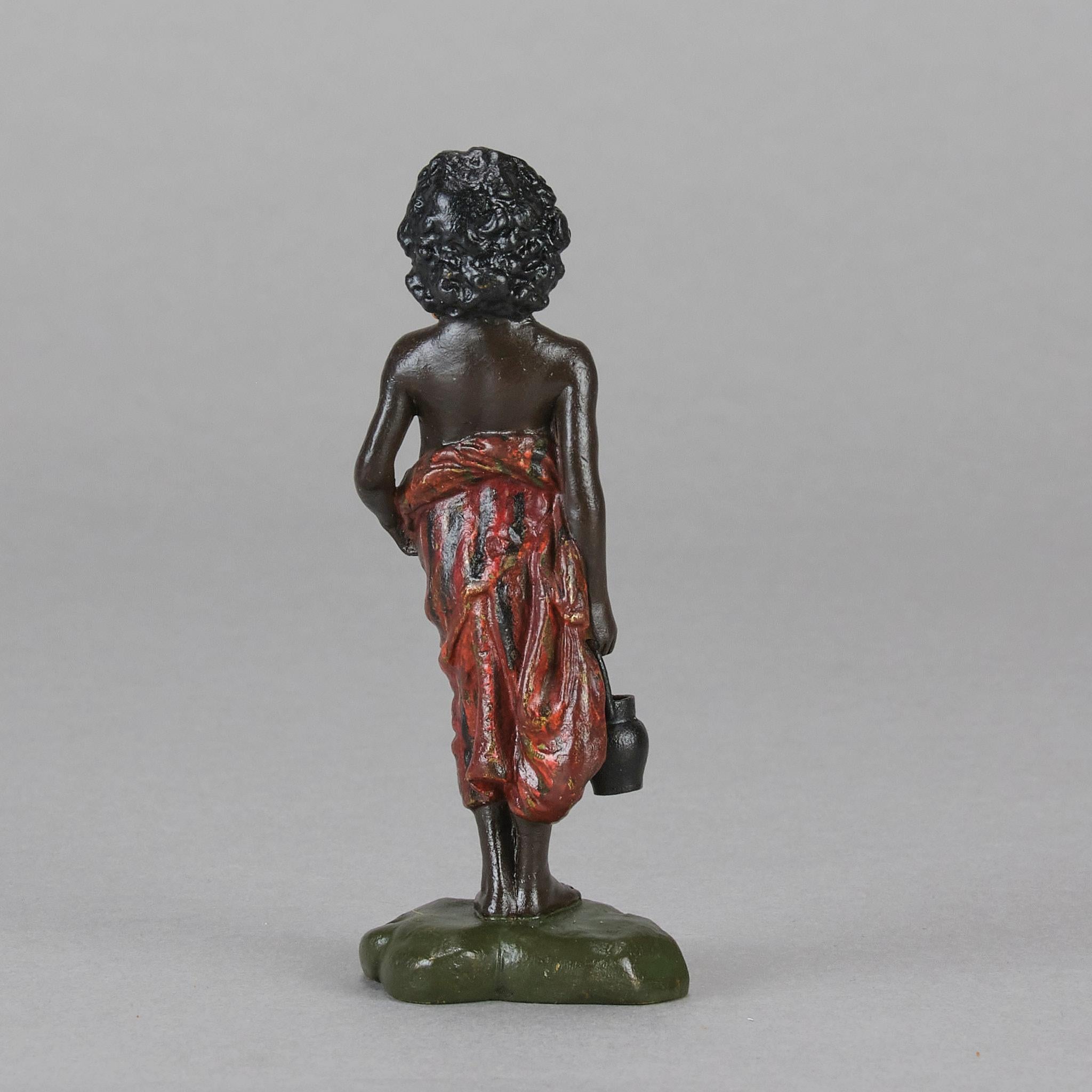 20ième siècle Sculpture en bronze du début du 20e siècle peinte à froid 