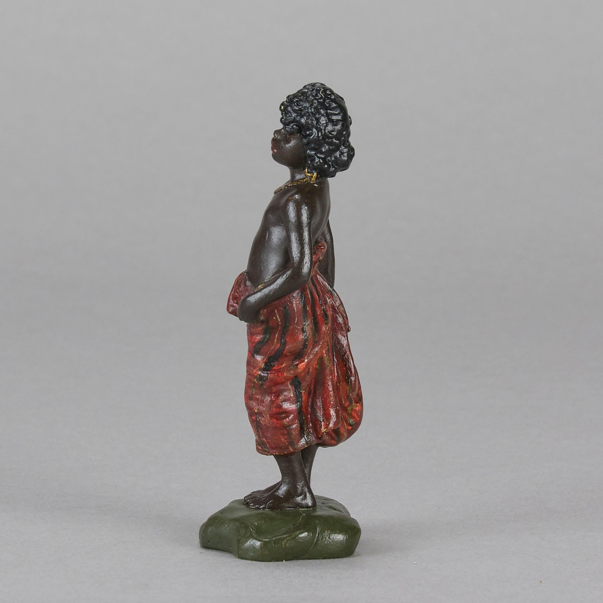 Sculpture en bronze du début du 20e siècle peinte à froid 
