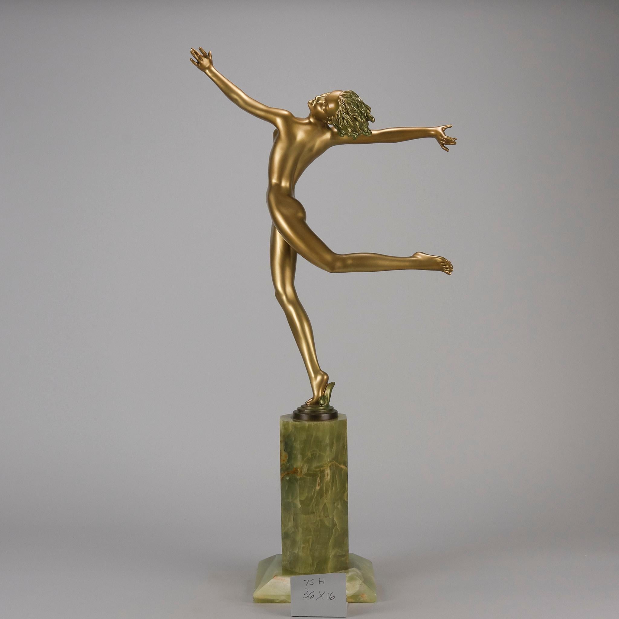 Cold-bemalte Bronzeskulptur „Deco-Tänzer“ aus dem frühen 20. Jahrhundert von Josef Lorenzl im Angebot 5