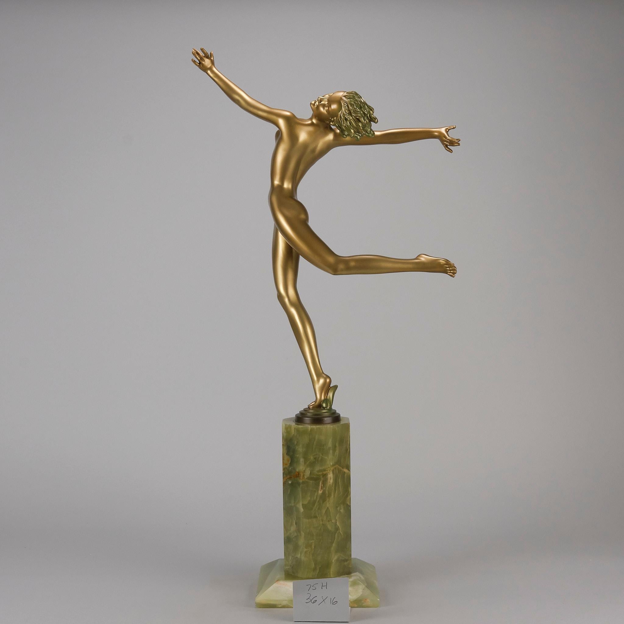 Cold-bemalte Bronzeskulptur „Deco-Tänzer“ aus dem frühen 20. Jahrhundert von Josef Lorenzl im Angebot 7