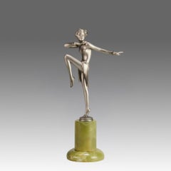 Early 20th Century Cold-Painted Bronze Sculpture "Maria" by Josef Lorenzl