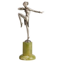 Early 20th Century Cold-Painted Bronze Sculpture "Maria" by Josef Lorenzl