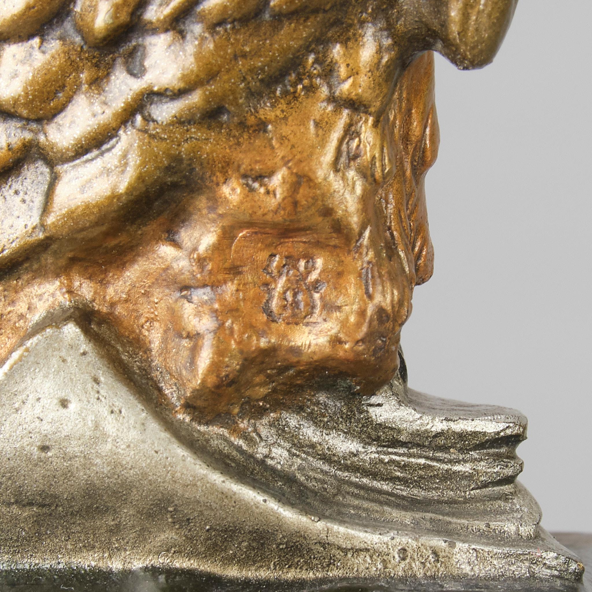 Cold-bemalte Bronzeskulptur „Wise Eule“ aus dem frühen 20. Jahrhundert von Franz Bergman im Angebot 6