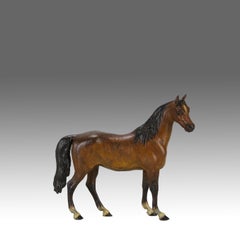 Early 20th Century Cold-Painted Bronze "Standing Horse" by Franz Bergman