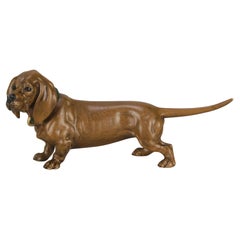 Cold-bemalte Bronze „Ständerhound“ aus dem frühen 20. Jahrhundert von Franz Bergman