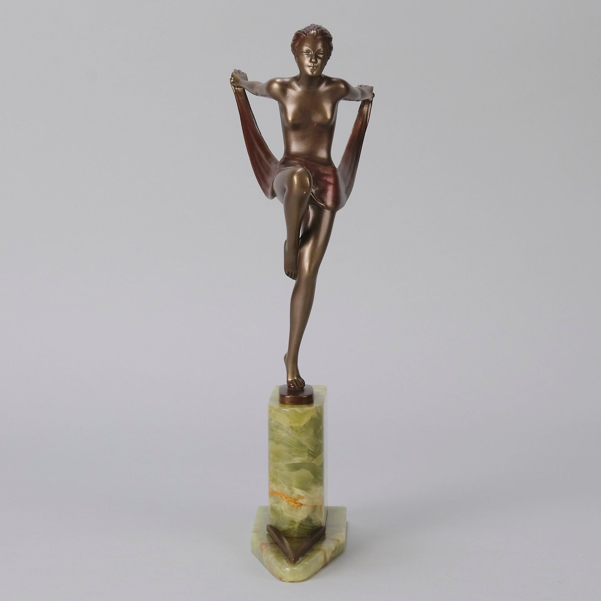 Intagliato Studio in bronzo dipinto a freddo dei primi del Novecento intitolato 