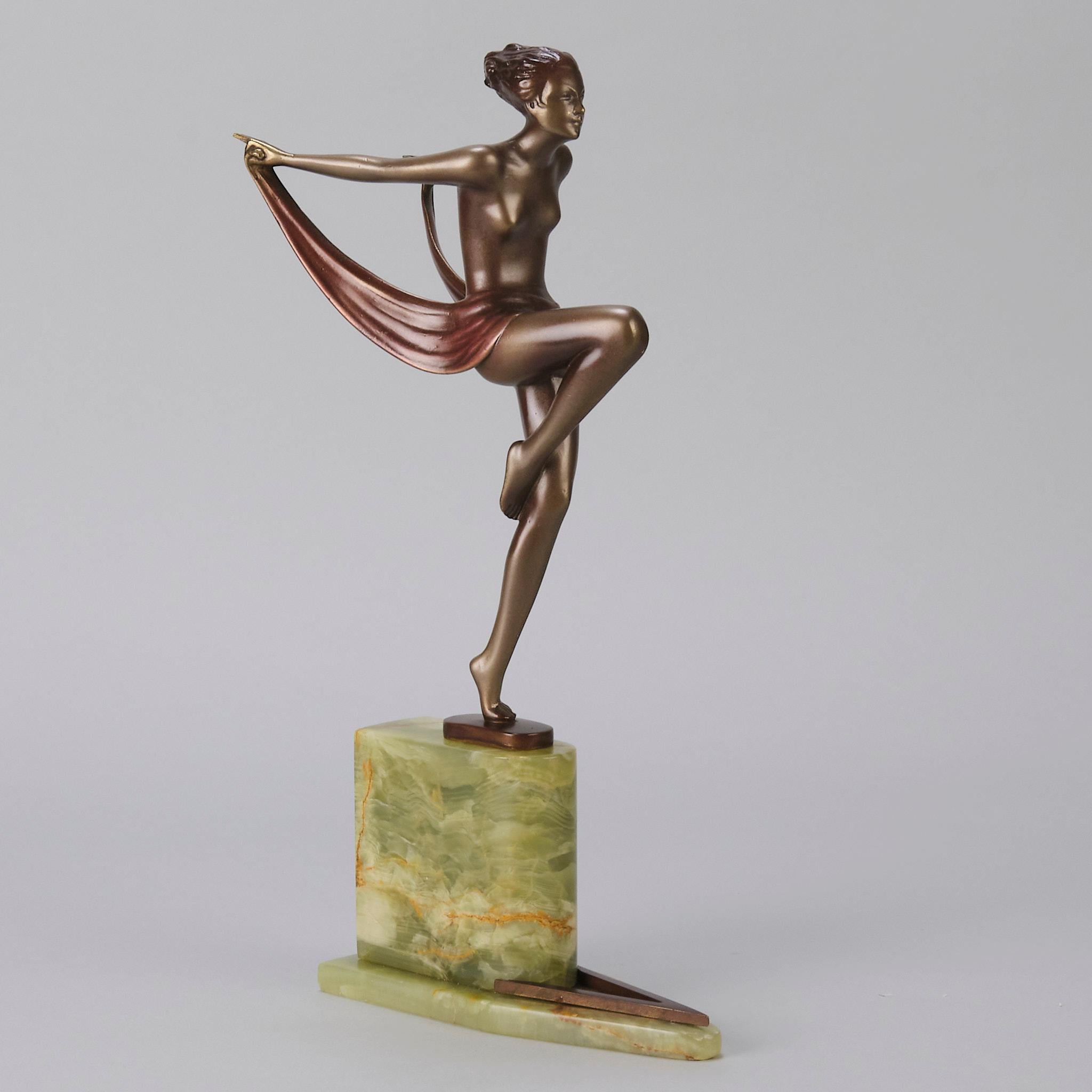 Studio in bronzo dipinto a freddo dei primi del Novecento intitolato 