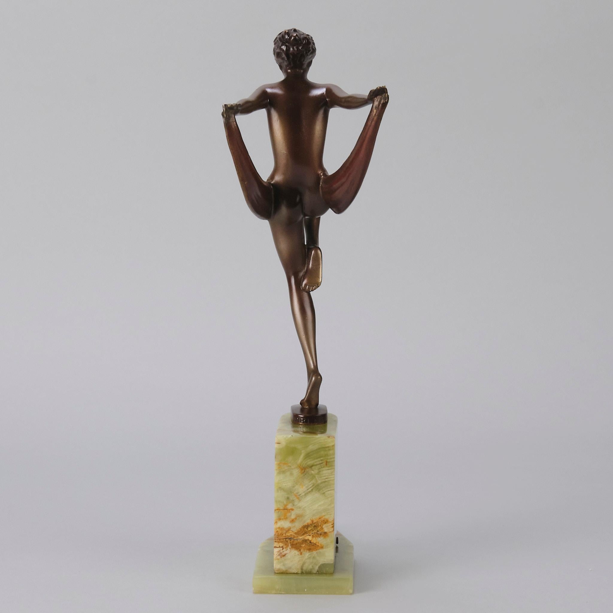 Studio in bronzo dipinto a freddo dei primi del Novecento intitolato 