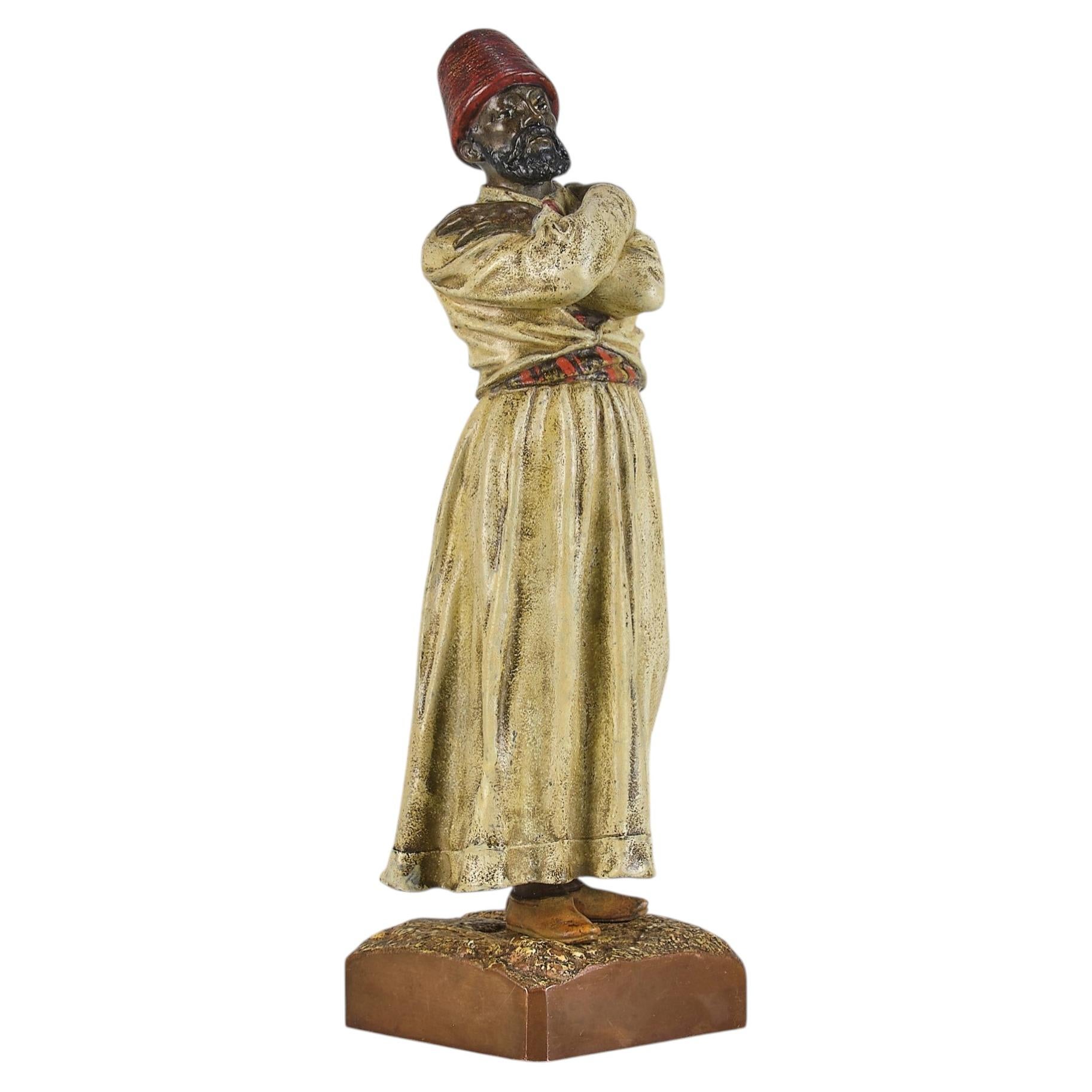 Early 20th Century Cold-Painted Bronze "Whirling Dervish" by Franz Bergman