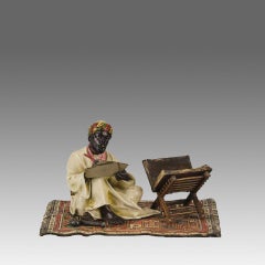 Early 20th Century Cold-Painted entitled "Scribe Writing" by Franz Bergman
