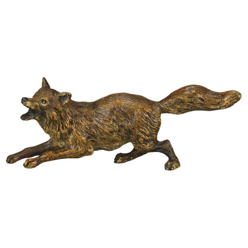 Early 20th Century Cold-Painted Vienna Bronze Entitled "Fox"