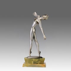 Early 20th Century Cold-Paitned Austrian Bronze "Phoebe" by Josef Lorenzl