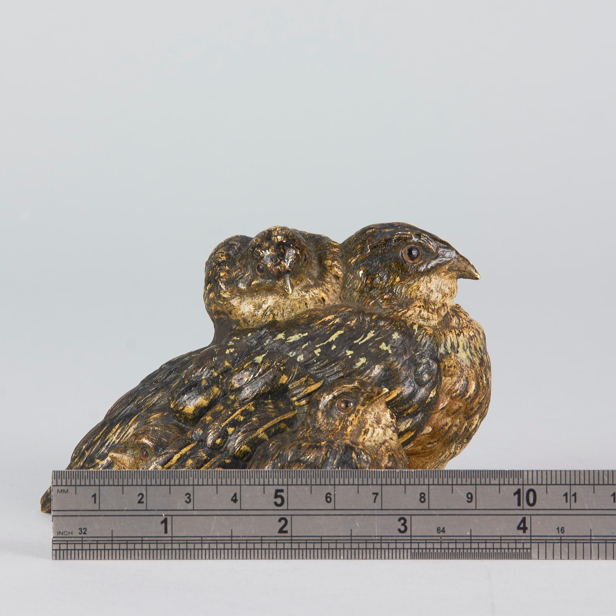 Bronze peint à froid du début du 20e siècle intitulé « Famille d'oiseaux » par Franz Bergman en vente 4
