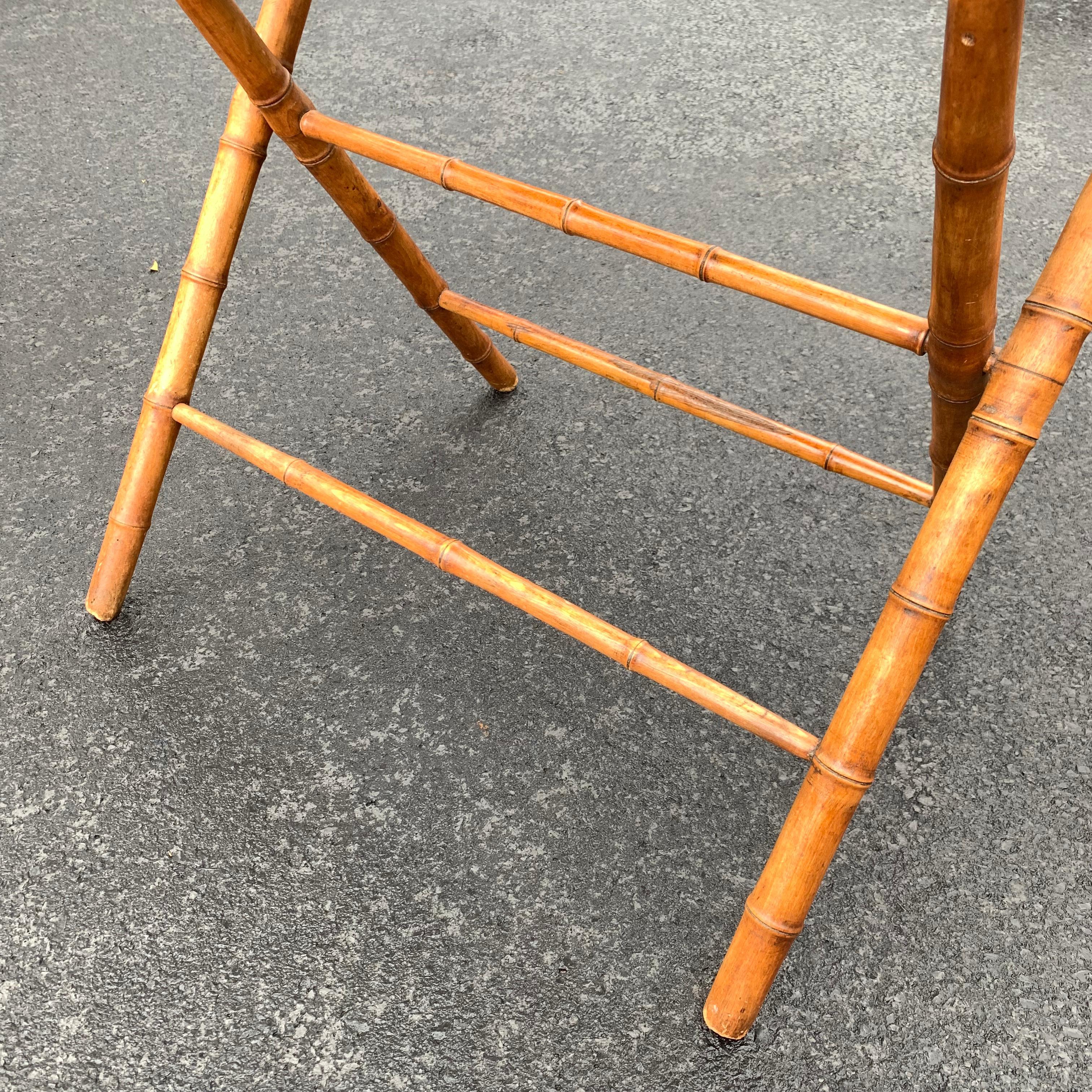 Early 20th Century Collapsible Bamboo Side Table For Sale 5