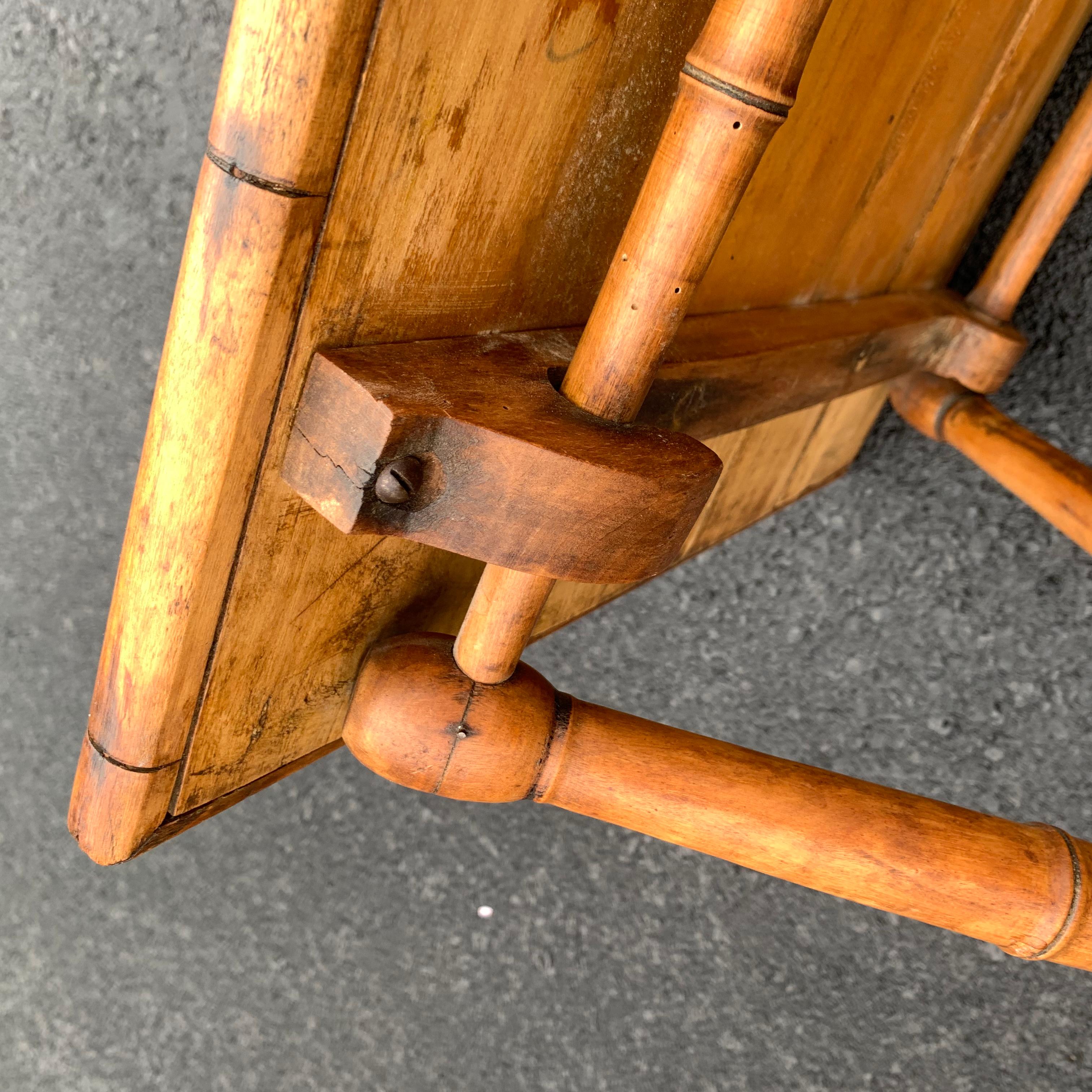 Early 20th Century Collapsible Bamboo Side Table 6
