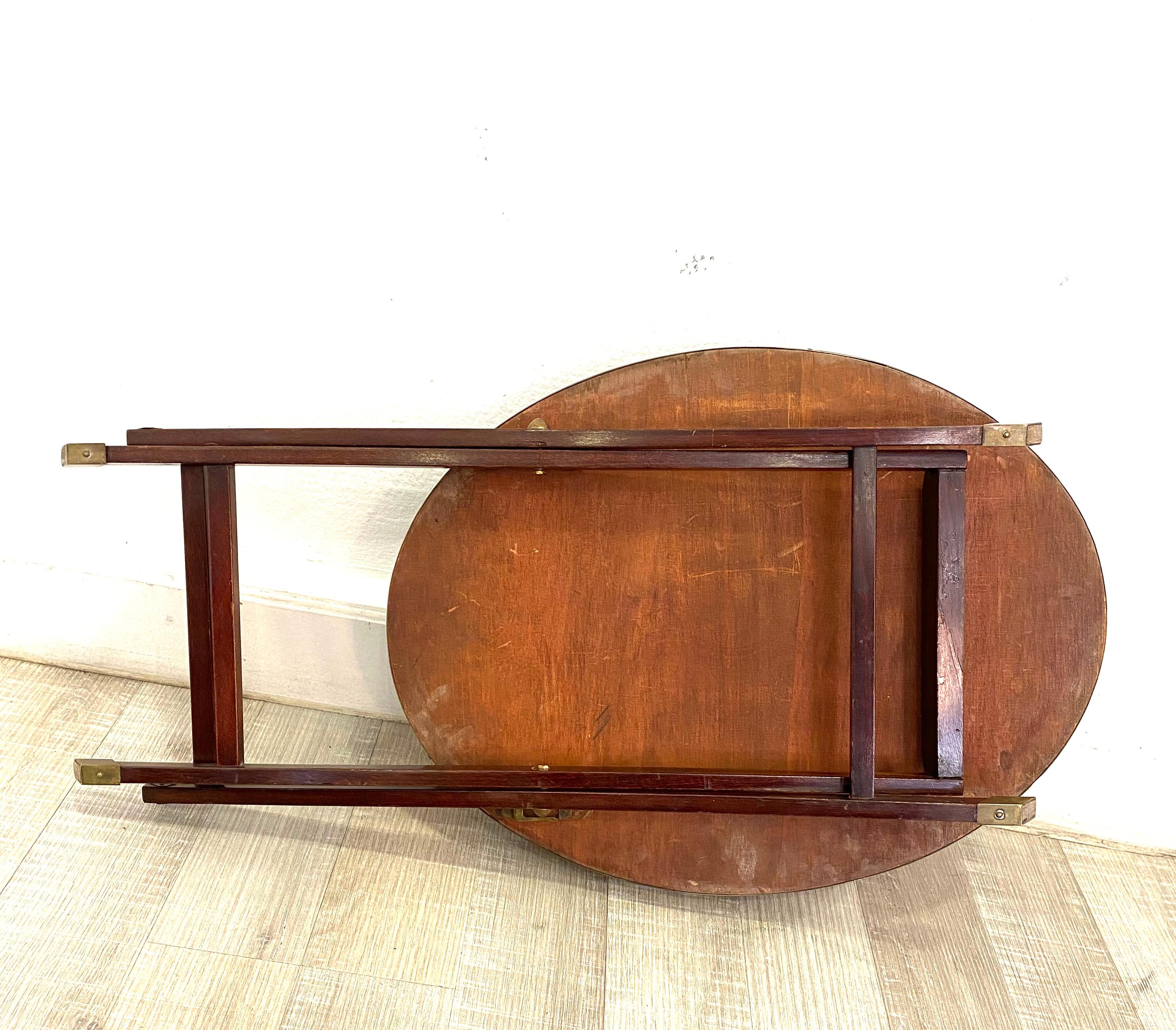 Hand-Crafted Early 20th century Collapsible Sidetable For Sale