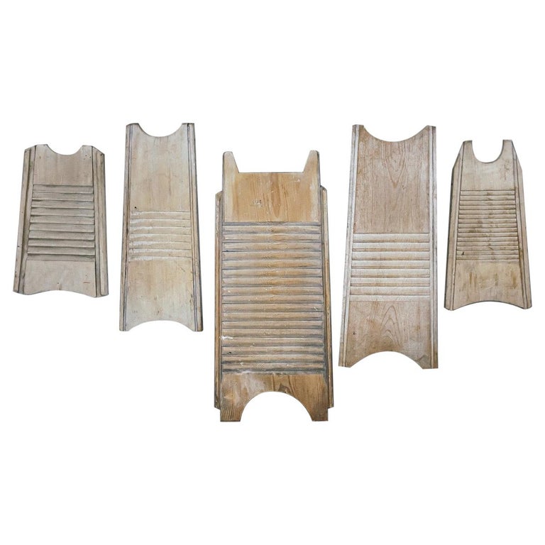 Early 20th Century Collection of 5 Naturally Bleached Washboards at 1stDibs