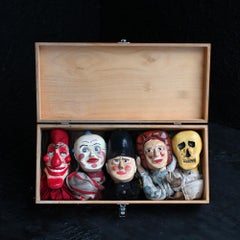 Early 20th Century Collection of English Hand Carved Wooden Puppets